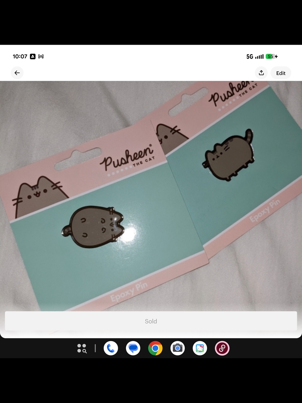 Pusheen Epoxy Pins - Gray Pusheen Cat (Set of 2)